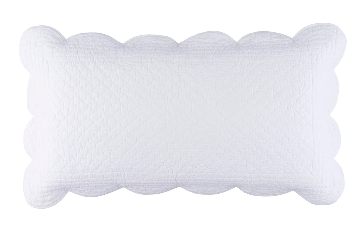 Power Shake Scallop Quilted Sham | White