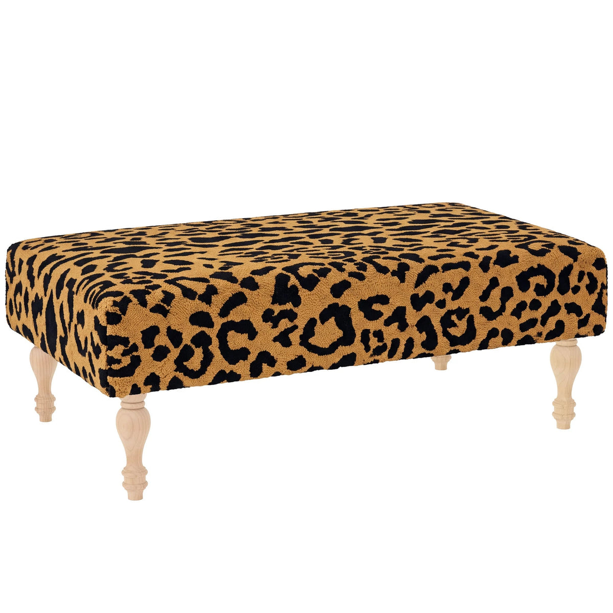 Leopard Rug Ottoman | Brown