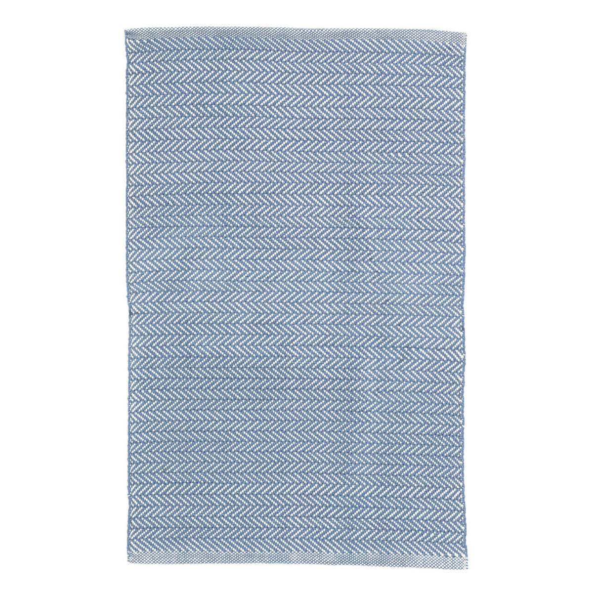 Herringbone Handwoven Indoor/Outdoor Rug | Denim/Ivory
