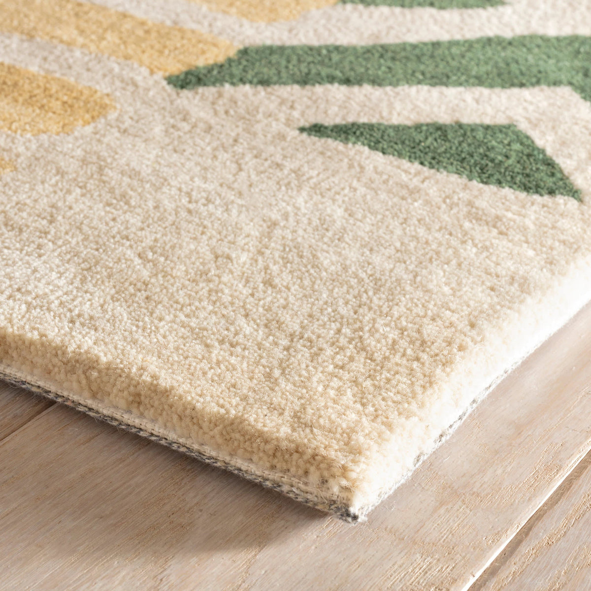 Patchwork Hand Tufted Wool Rug | Green