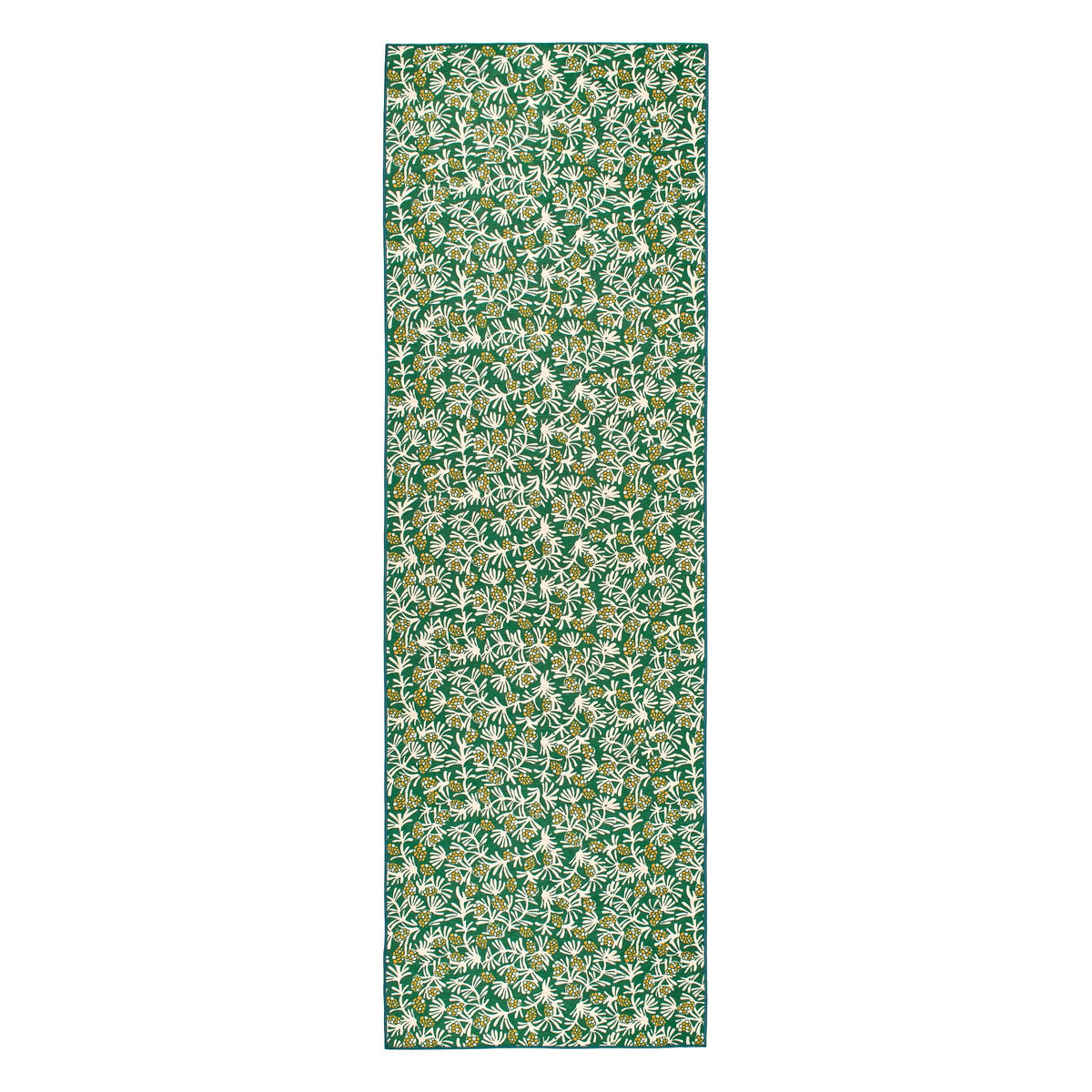 Winter Pinecones Machine Washable Rug | Green