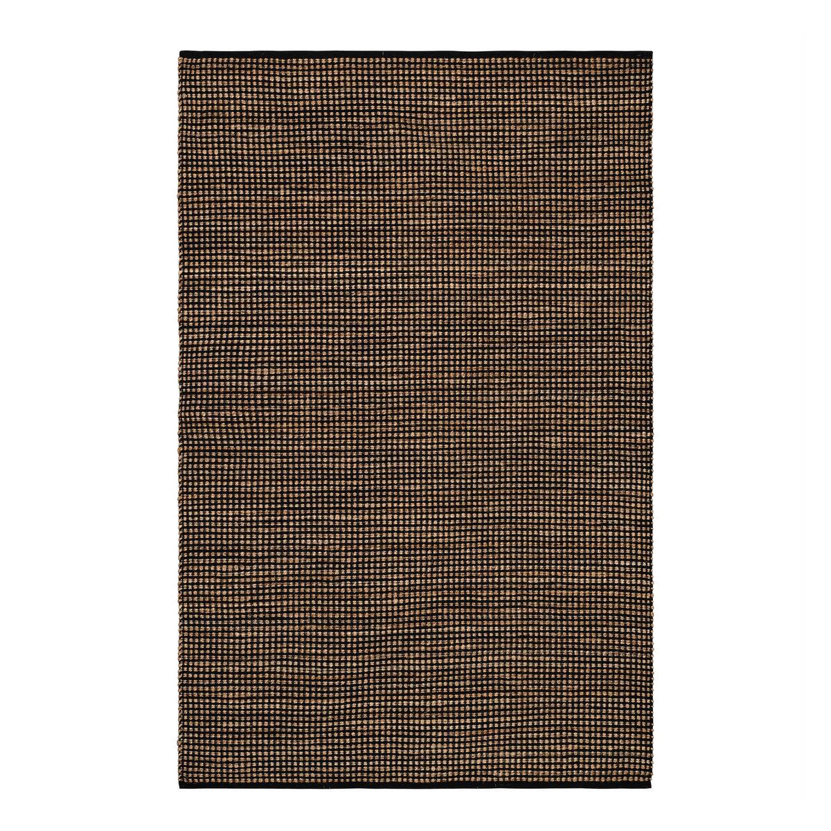 Gravel Handwoven Jute Rug | Black/Natural
