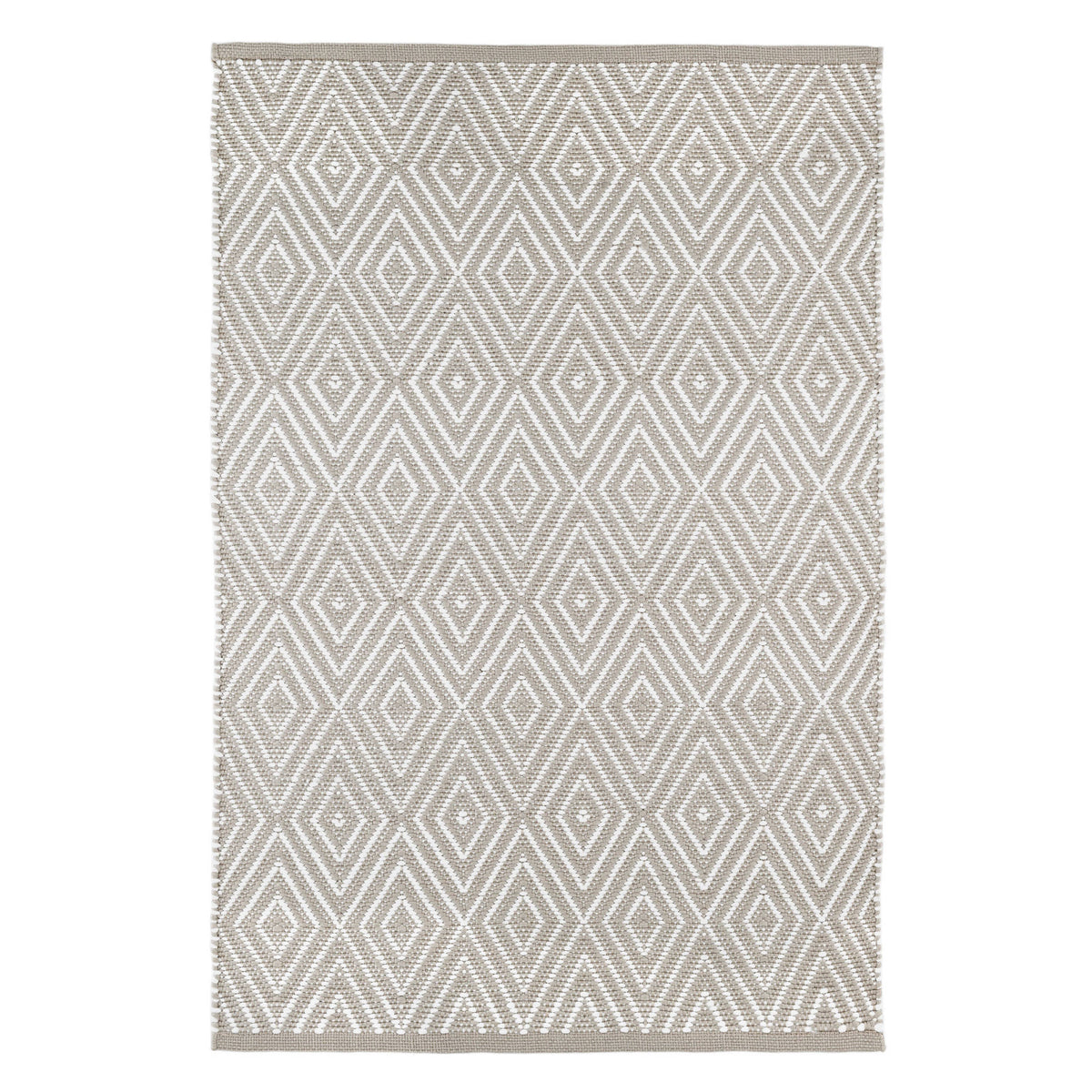 Diamond Handwoven Indoor/Outdoor Rug | Platinum/White
