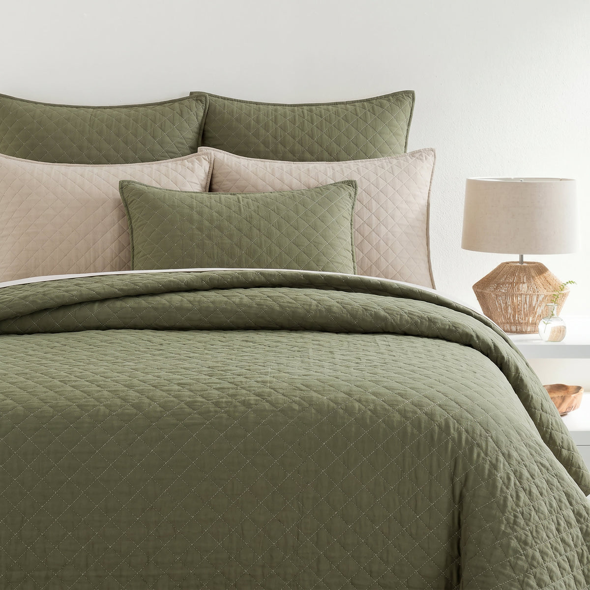 Amity Quilted Sham | Olive