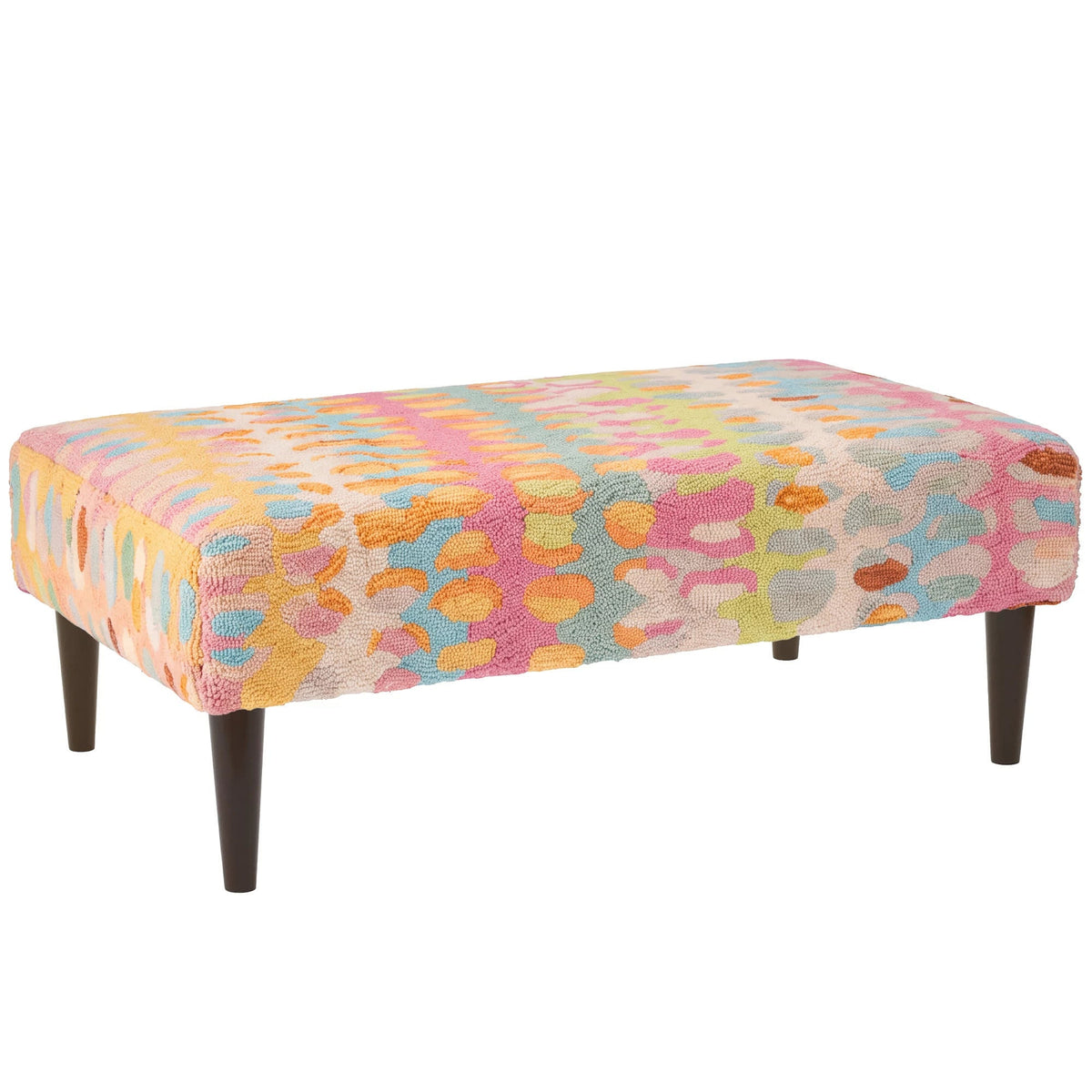 Paint Chip Rug Ottoman | Confetti