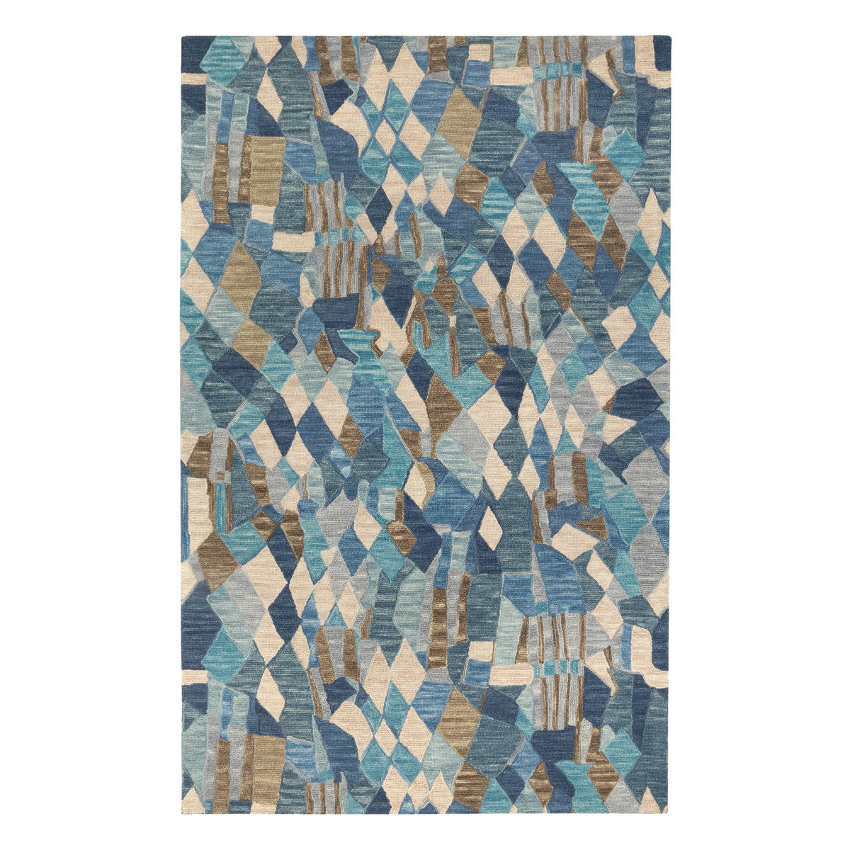 Deer Leap Hand Hooked Wool Rug | Blue