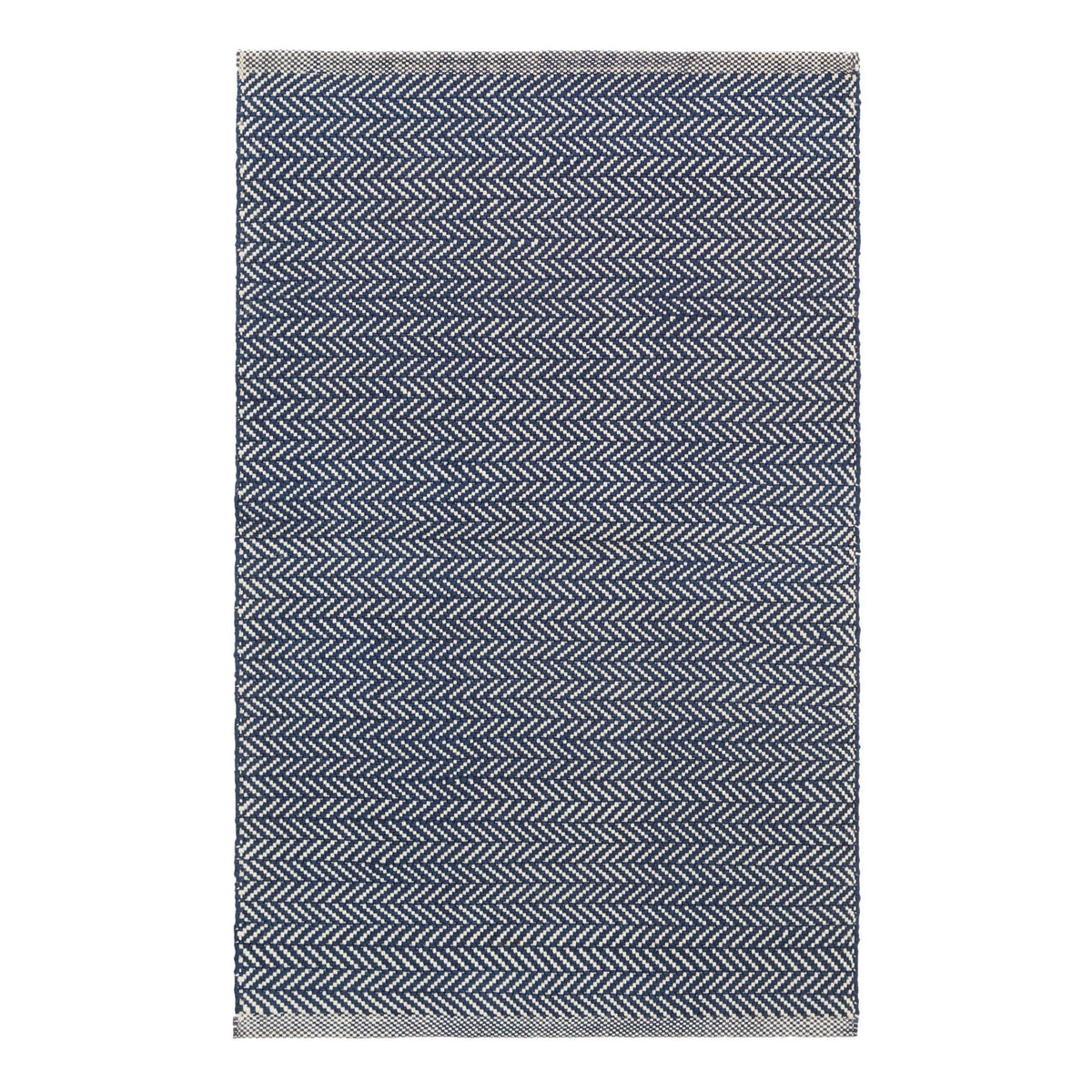 Herringbone Handwoven Indoor/Outdoor Rug | Navy/Ivory