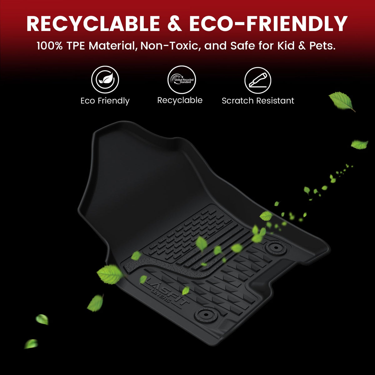 Fit for 2013-2018 Ram 1500 All-Weather 1st & 2nd row Floor Mats, Fit Carpet Floor Only