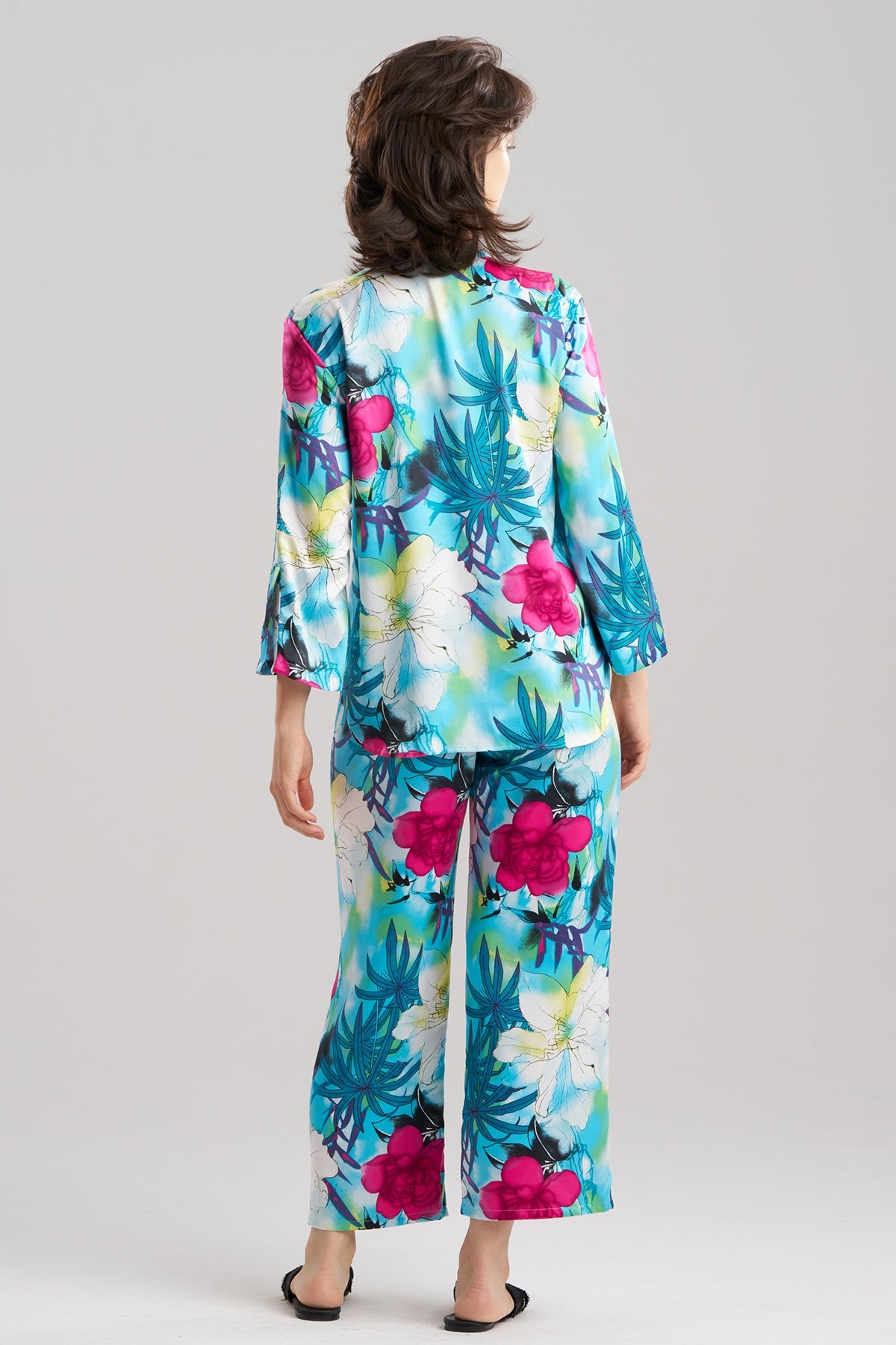 Viva Printed Satin Mandarin PJ Set
