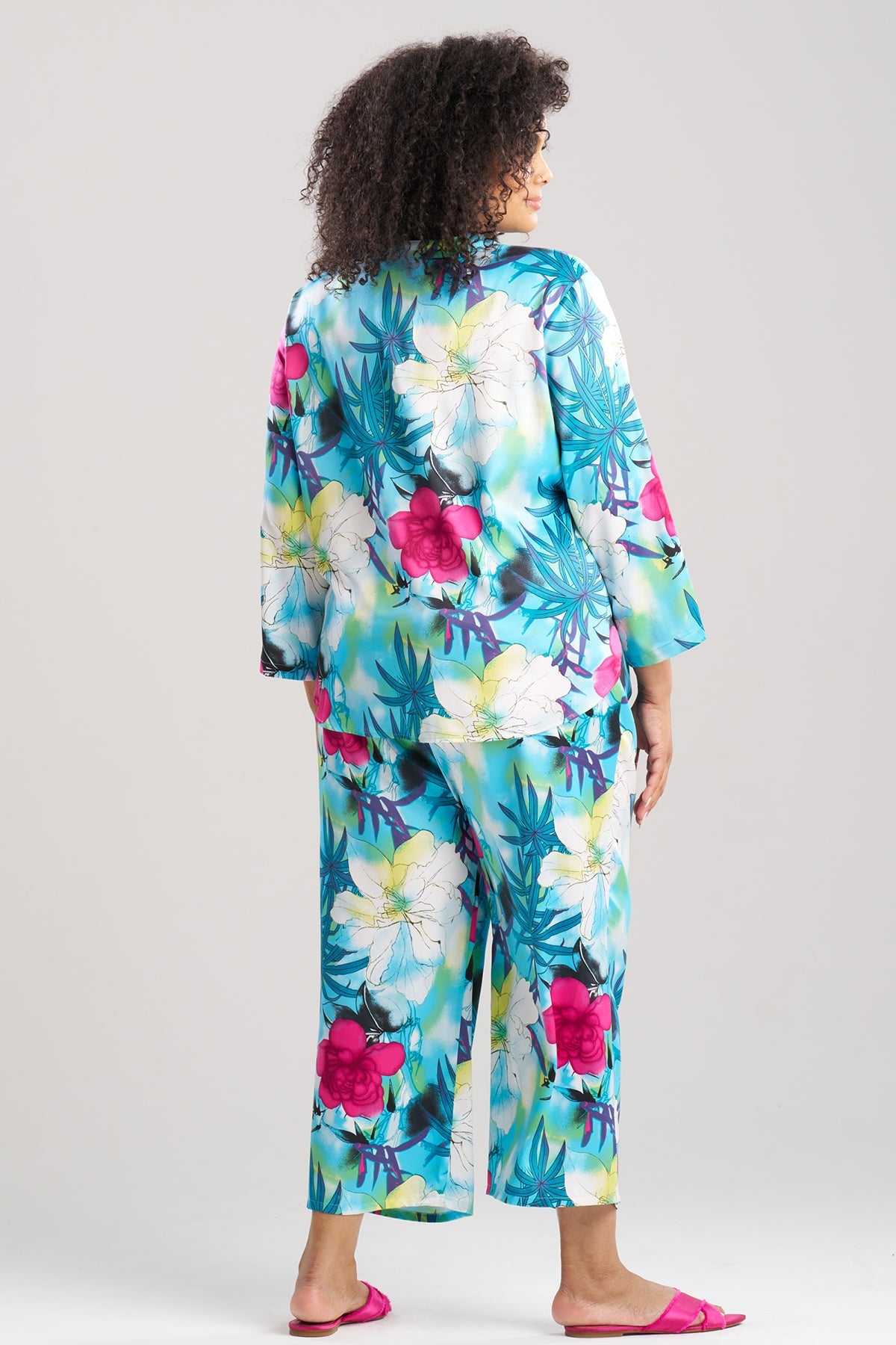 Viva Printed Satin Mandarin PJ Set