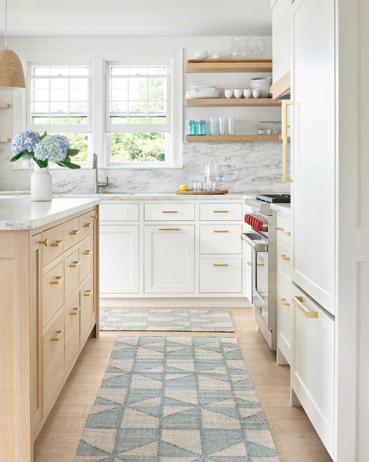 Ojai Hand Loom Knotted Cotton Rug | Blue