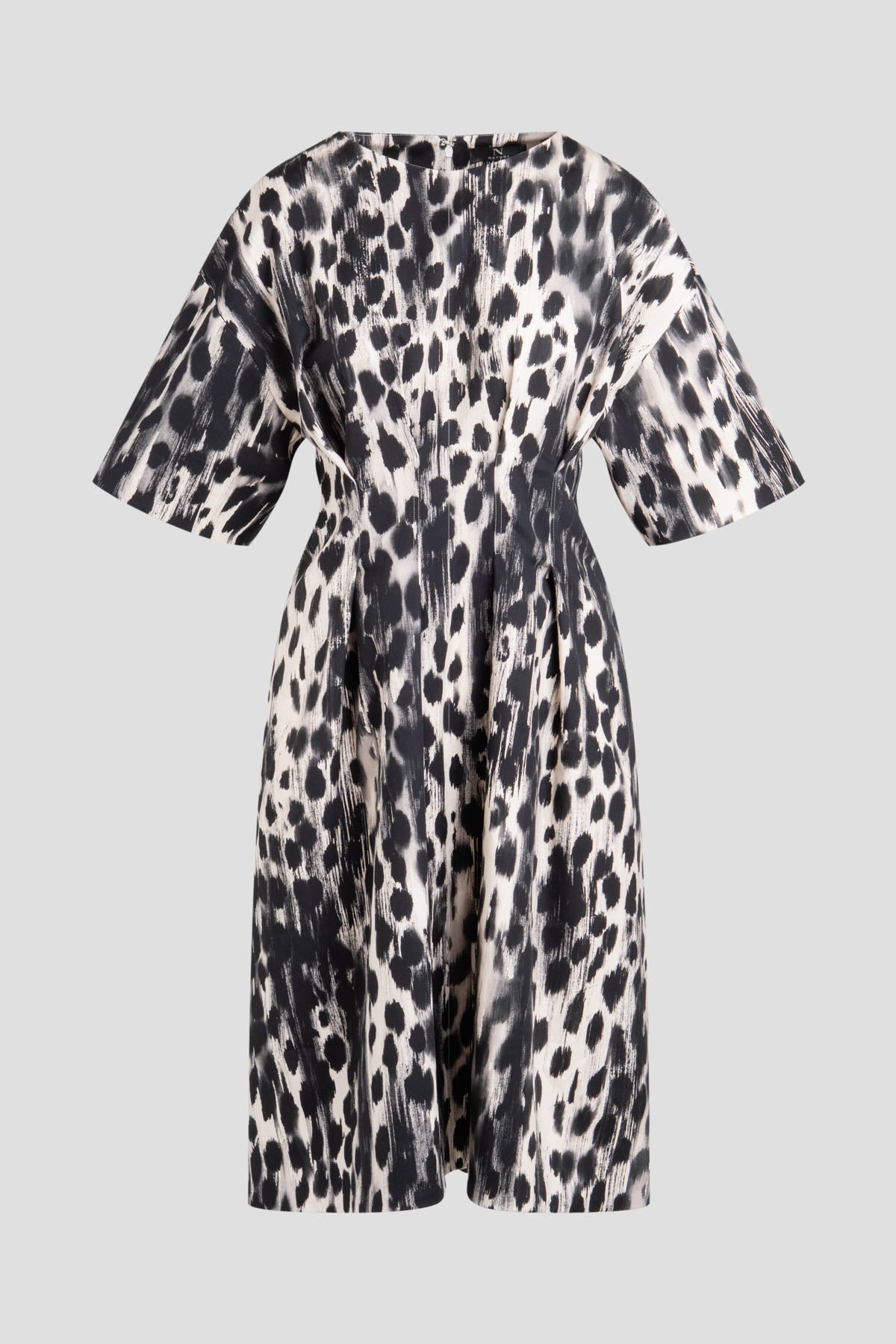 Watercolor Animal Pleat Release Dress