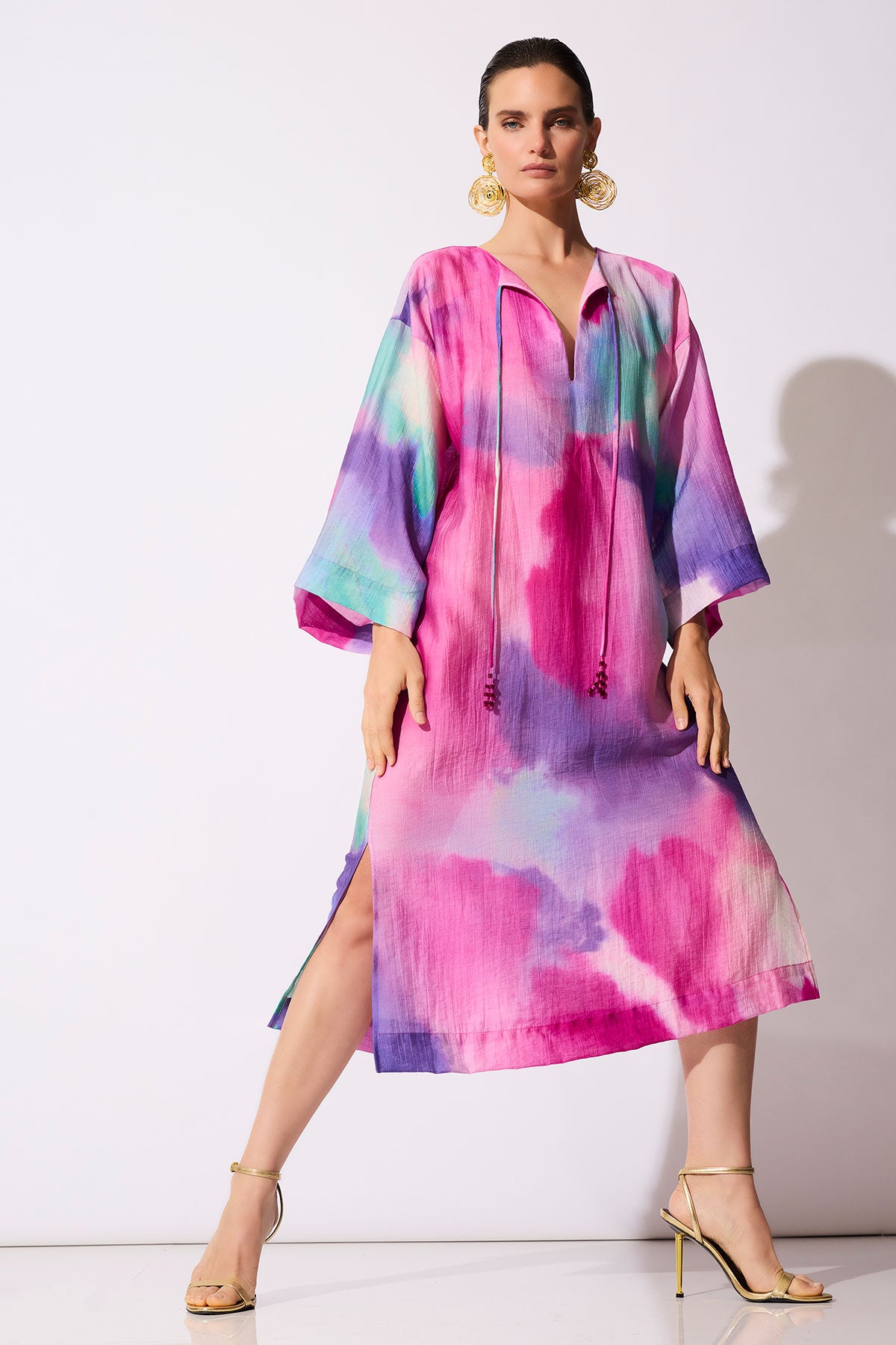 Watercolor Sheer Texture Caftan