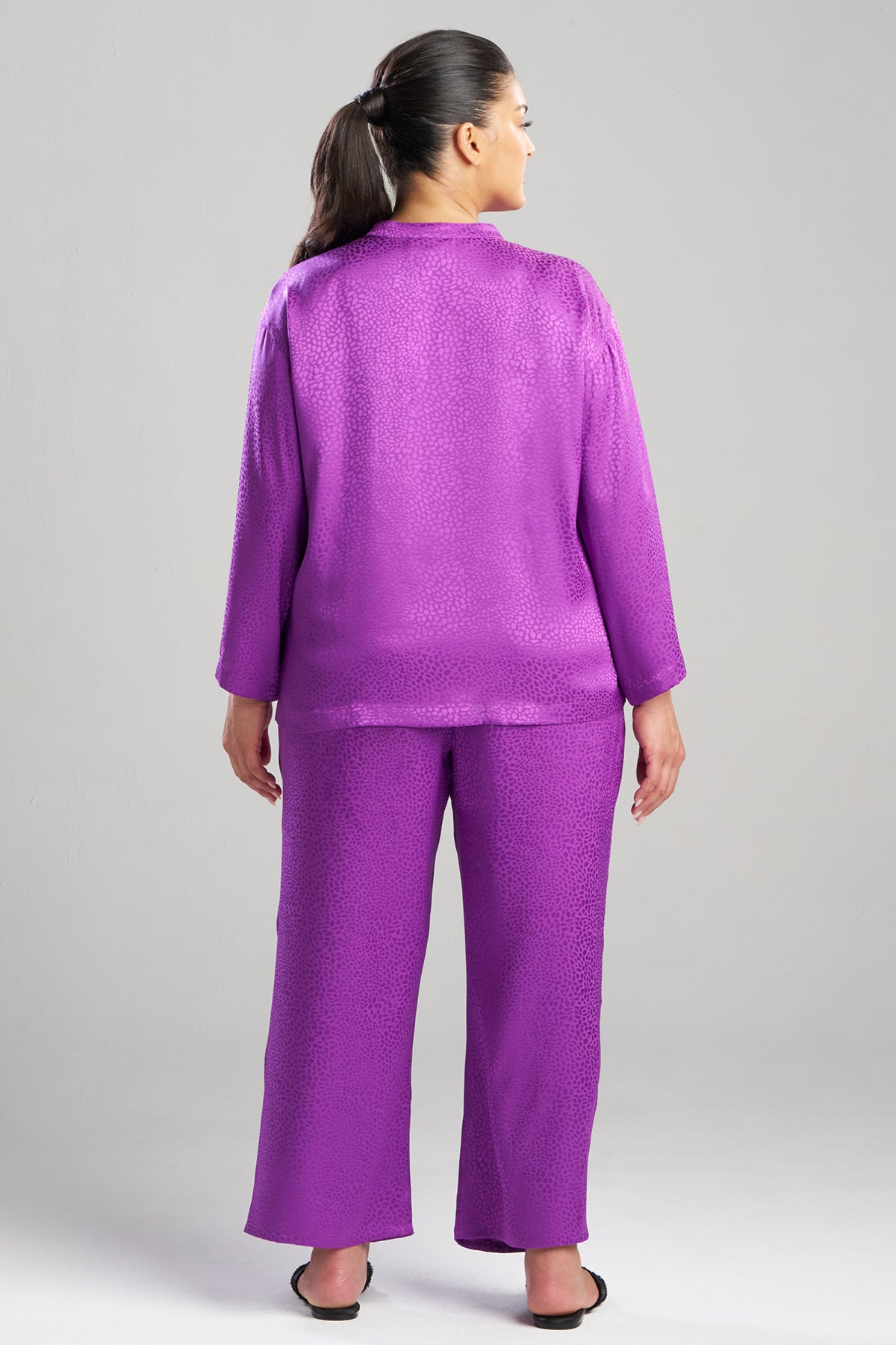 Wilderness Satin Jacquard Button Down PJ Set