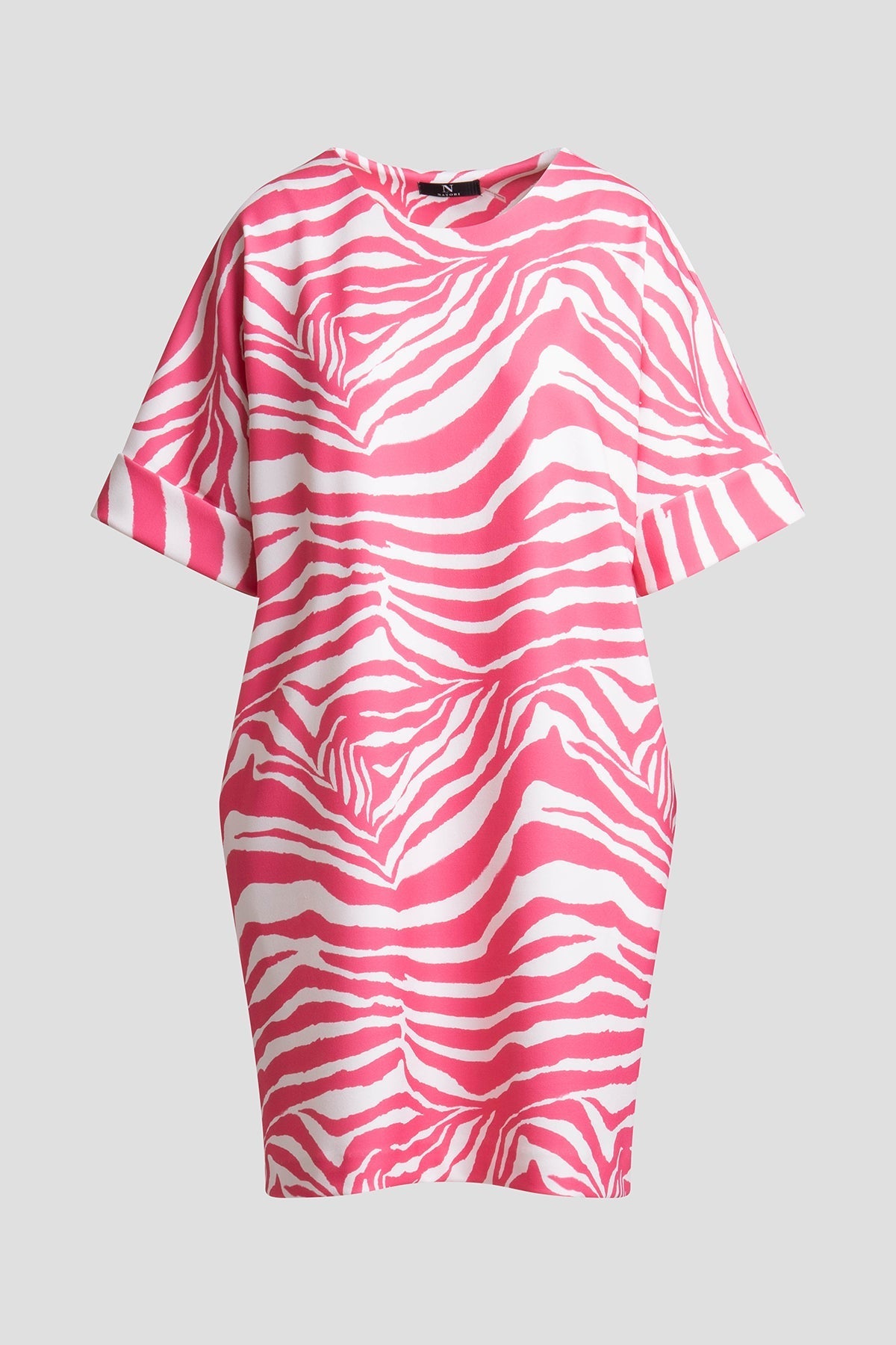 Zebra Knit Crepe T-Shirt Dress
