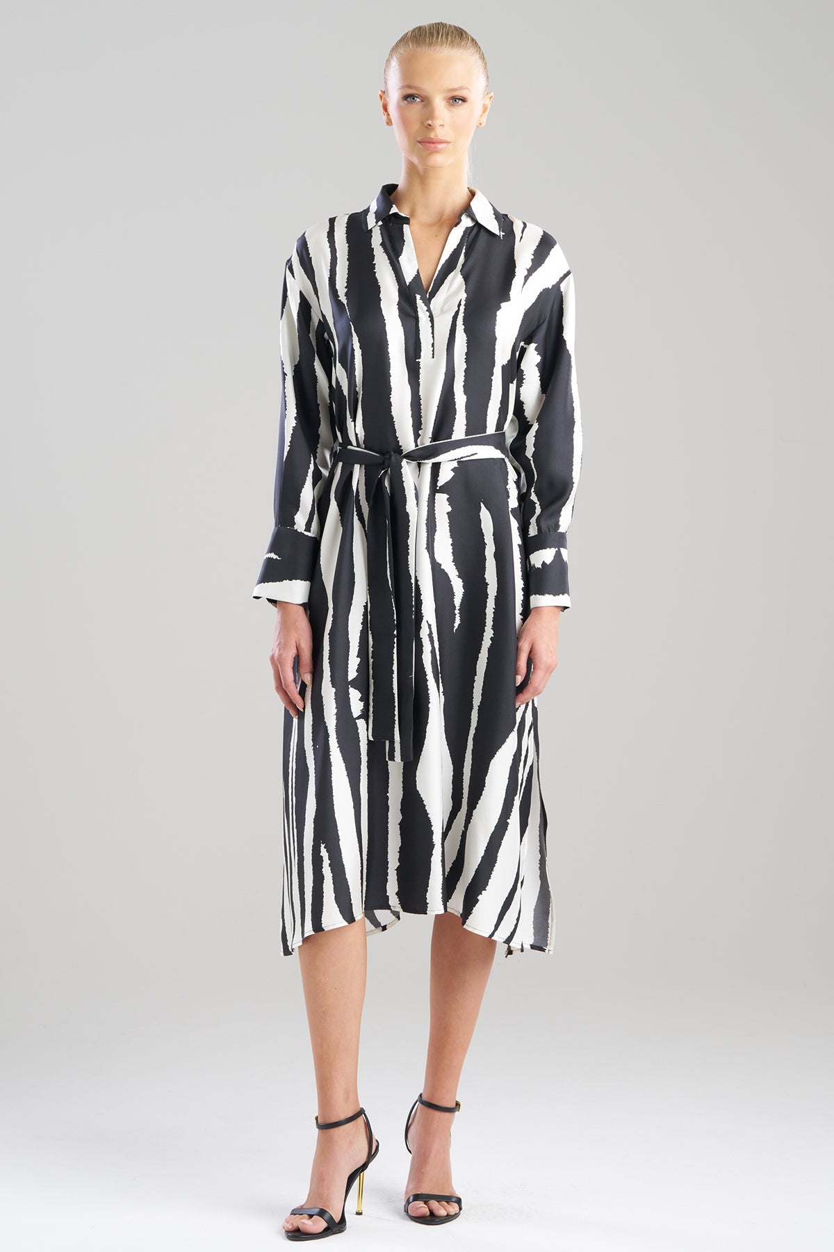 Zebra Silk Twill Oversized Shirtdress