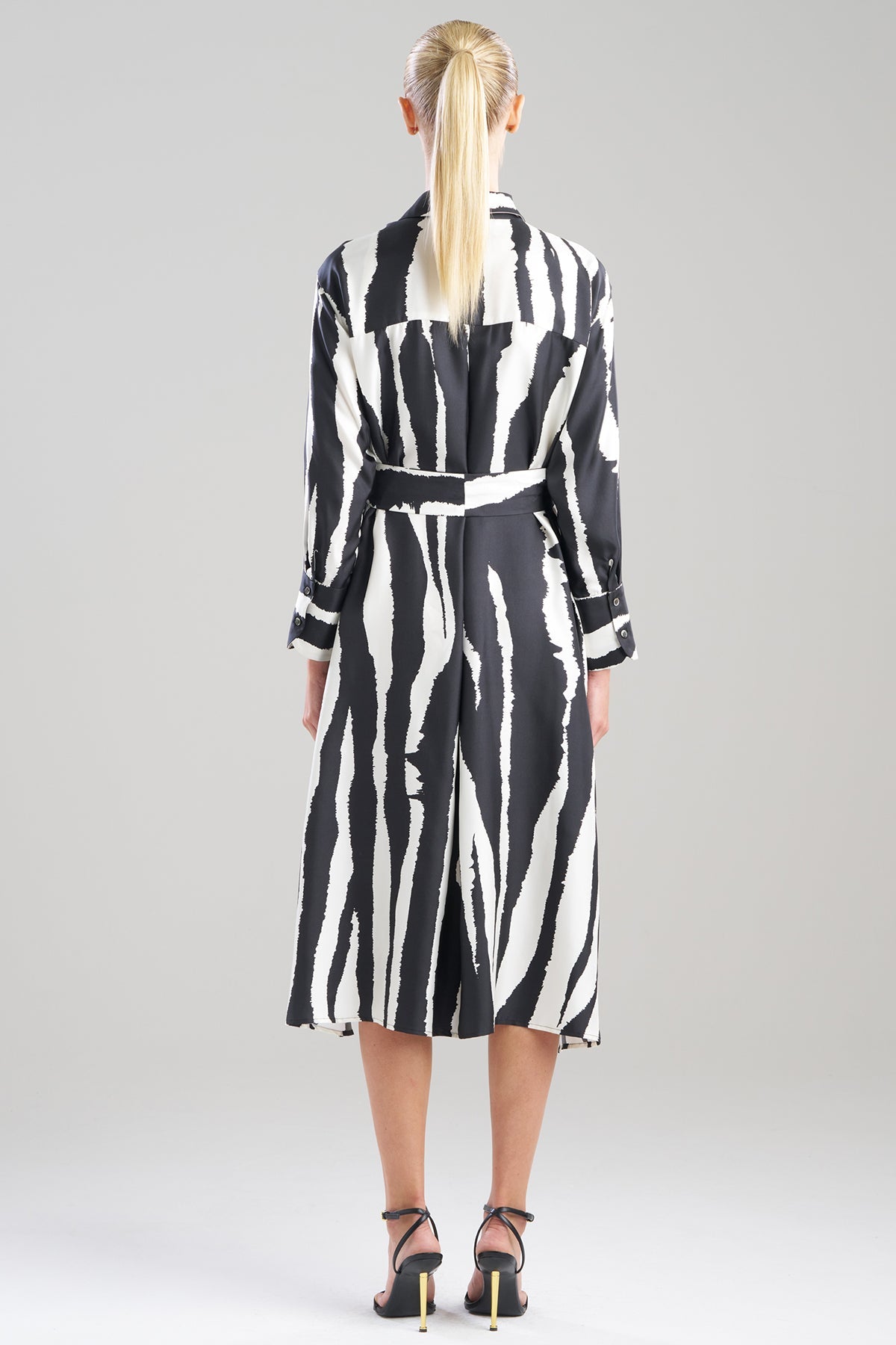 Zebra Silk Twill Oversized Shirtdress