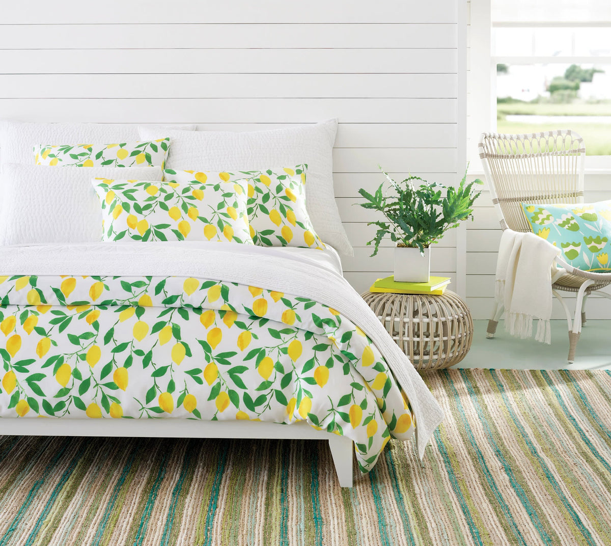 Tea & Toast Quilted Sham | White