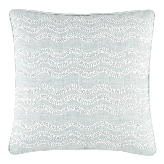 Scout Embroidered Indoor/Outdoor Decorative Pillow Cover | Sky