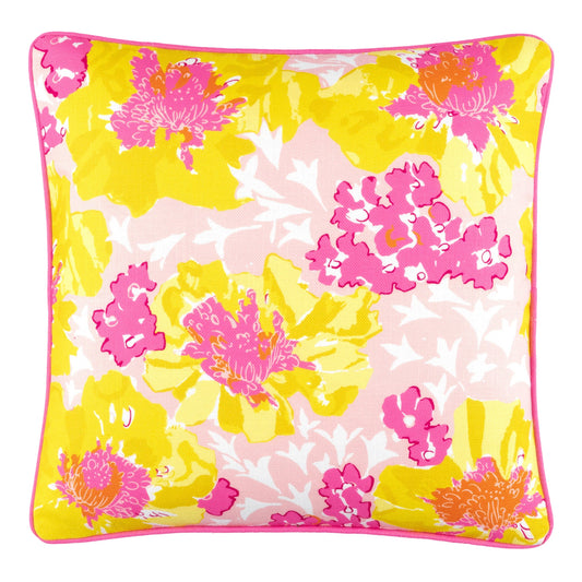 Fab Floral Indoor/Outdoor Decorative Pillow Cover | Pink
