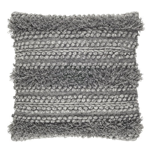 Zhara Stripe Indoor/Outdoor Decorative Pillow Cover | Grey