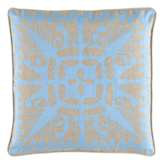 Knight Wood Linen Decorative Pillow Cover | Lapis
