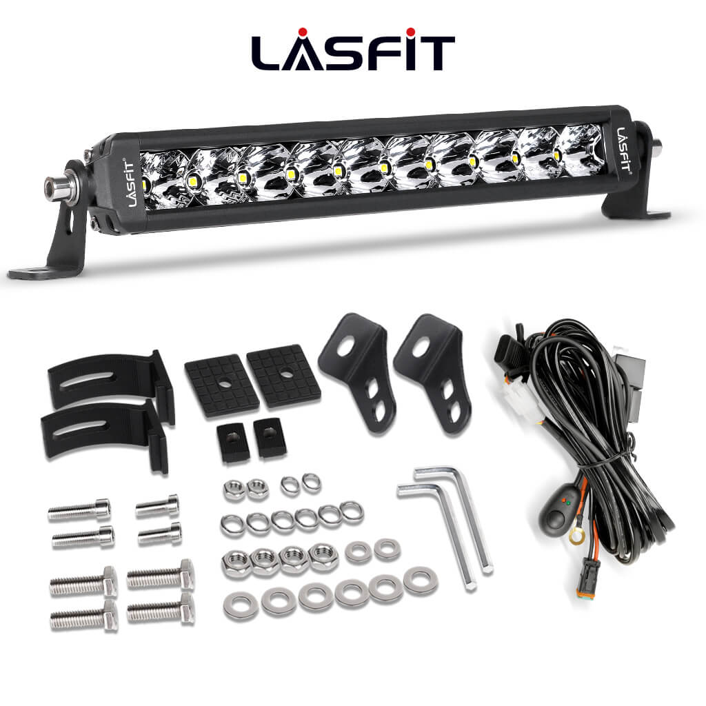 12 Inch Off-Road LED Light Bars Combo Flood Spot Single Row - LASFIT
