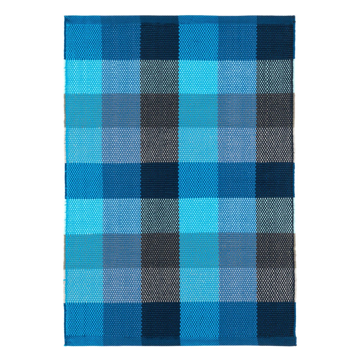 Happy Plaid Handwoven Indoor/Outdoor Rug | Blue
