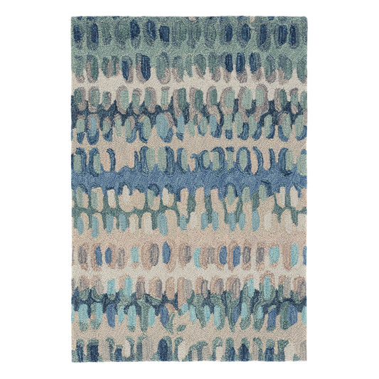 Paint Chip Hand Micro Hooked Wool Rug | Blue