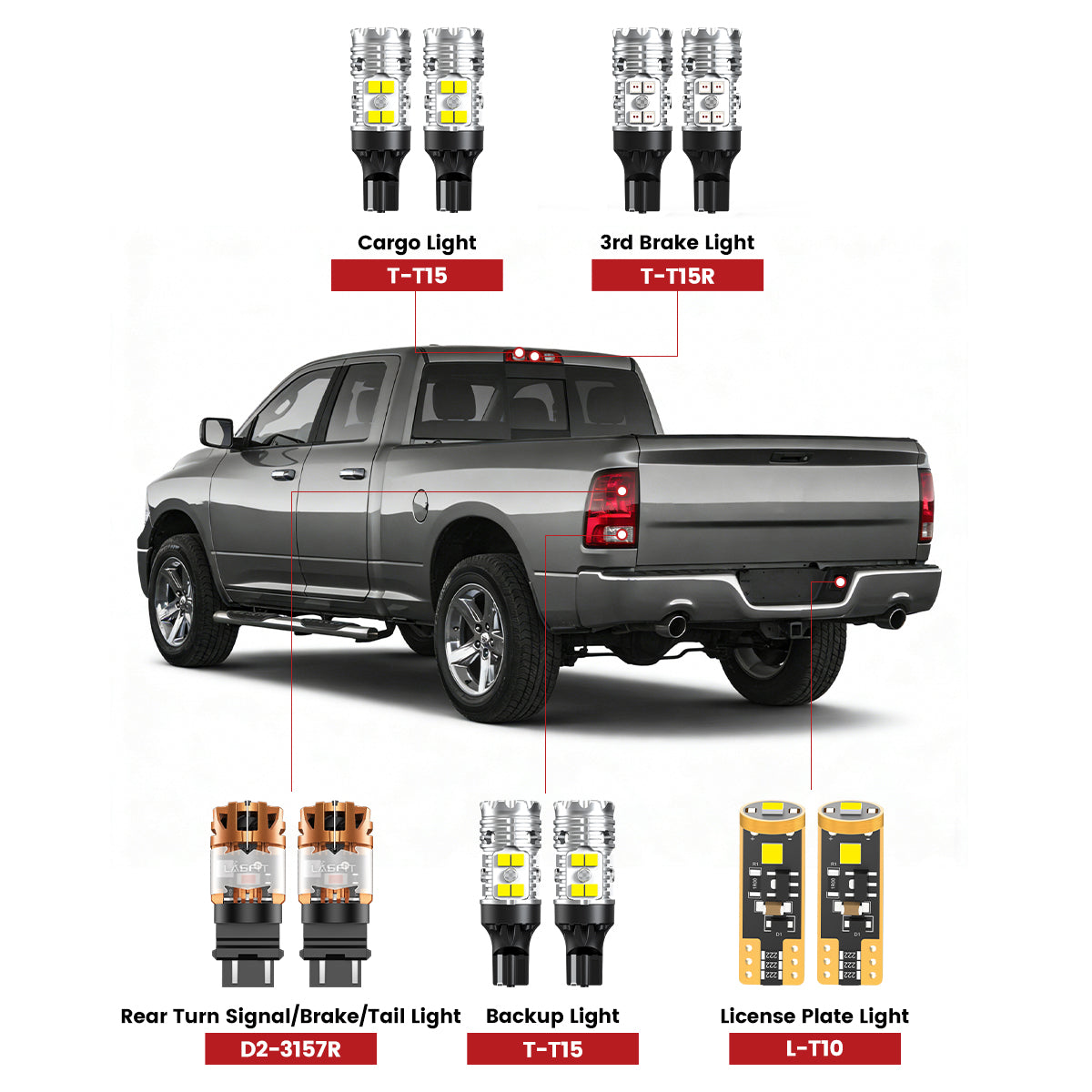 Fit for 2009-2012 Ram 1500 LED Bulbs 9005 H11 Exterior Interior Lights