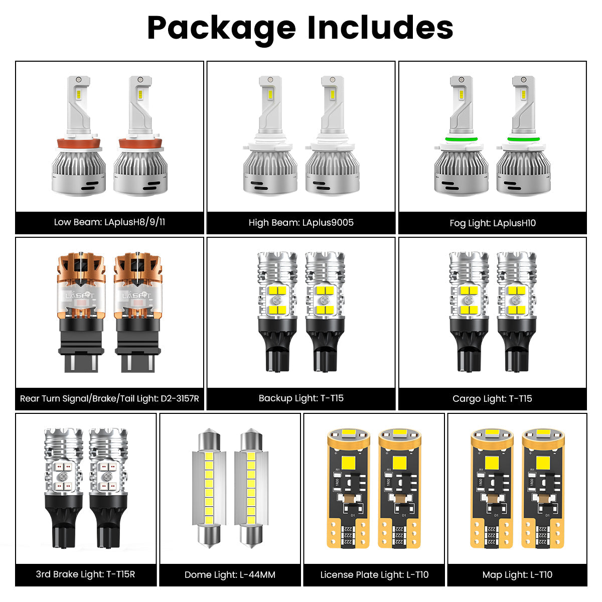 Fit for 2009-2012 Ram 1500 LED Bulbs 9005 H11 Exterior Interior Lights