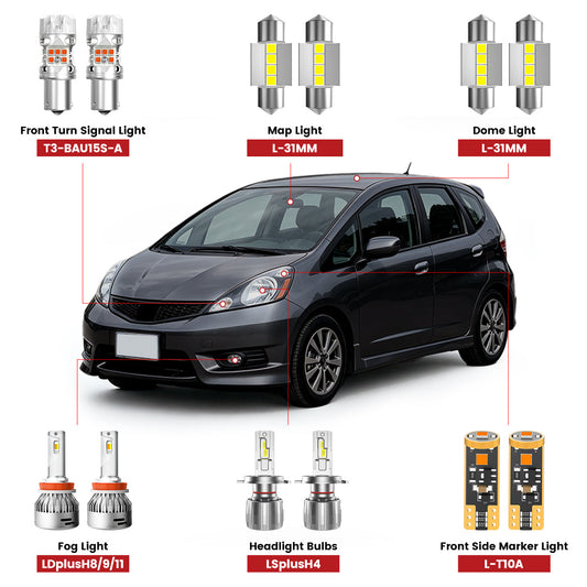 Fit for 2009-2013 Honda Fit The Brightest LED Bulbs Upgrade
