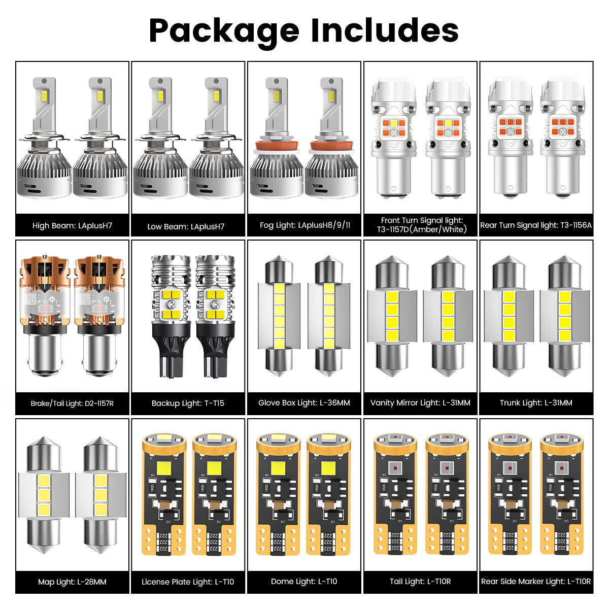 Fit for 2011-2014 Hyundai Sonata The Brightest LED Bulbs Upgrade
