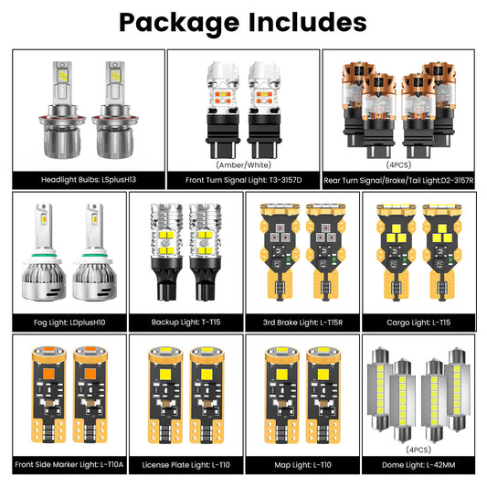 Fit for 2009-2014 Ford F-150 The Brightest LED Bulbs Upgrade | Tested and Verified