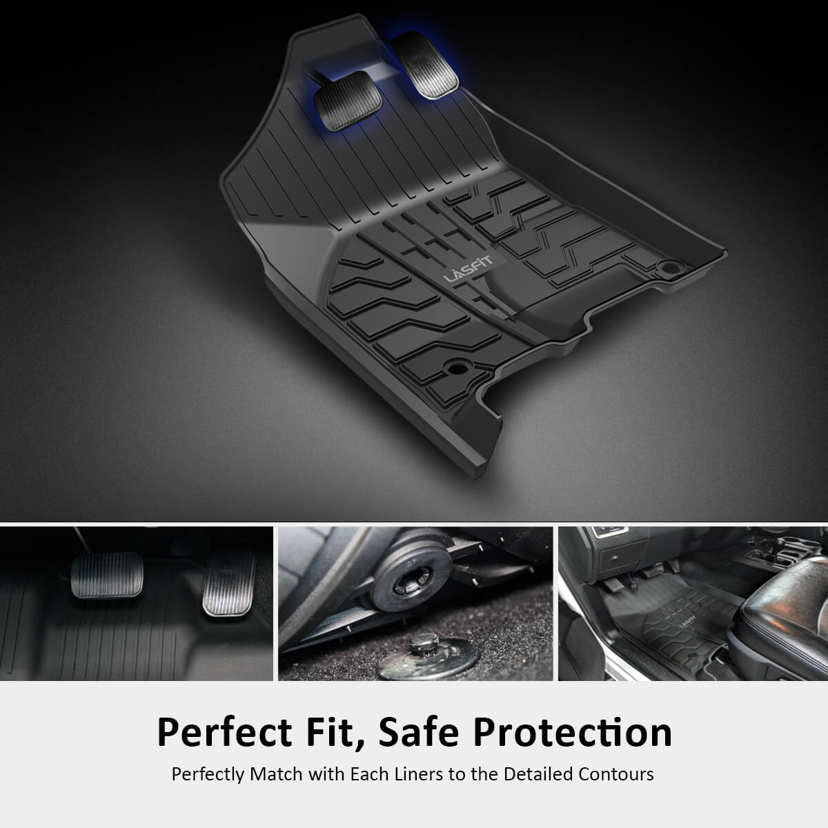 Fit for 2013-2018 Ram 1500 All-Weather 1st & 2nd row Floor Mats, Fit Carpet Floor Only