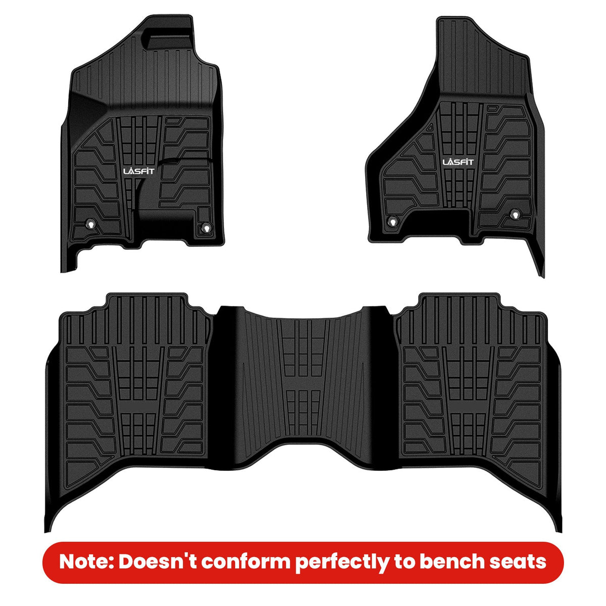 Fit for 2013-2018 Ram 1500 All-Weather 1st & 2nd row Floor Mats, Fit Carpet Floor Only