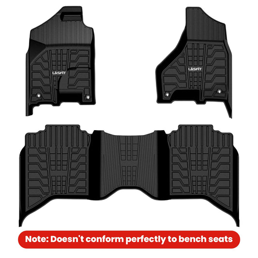 Fit for 2013-2018 Ram 1500 All-Weather 1st & 2nd row Floor Mats, Fit Carpet Floor Only