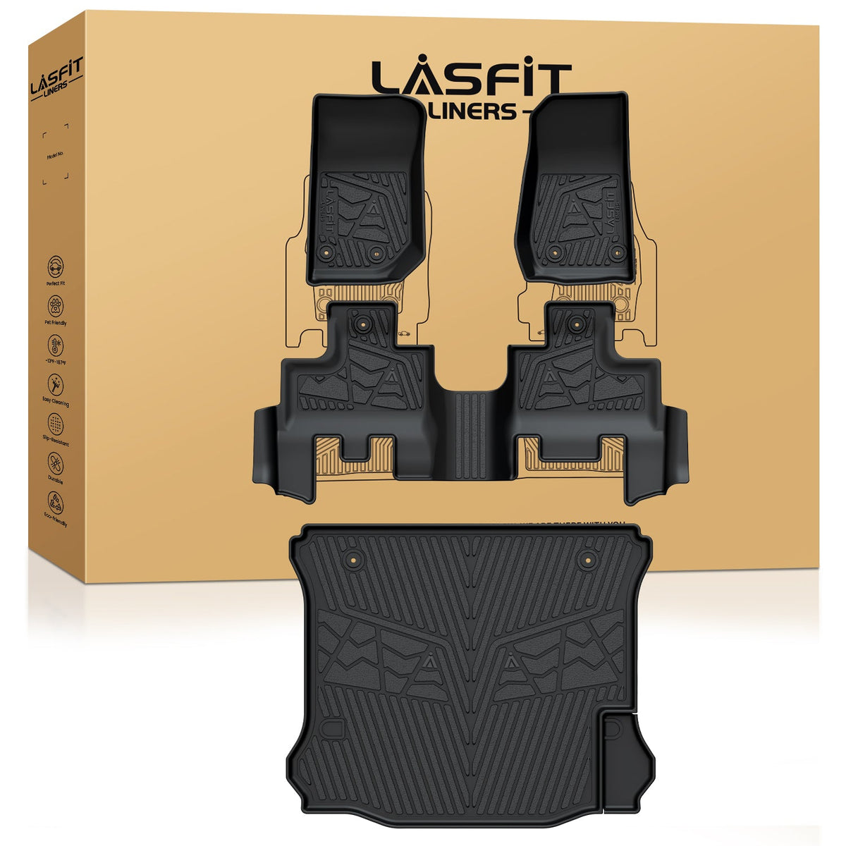 Fit for 2014-2018 Jeep Wrangler JK Floor Mats or Cargo Mat, For 4 Doors Only