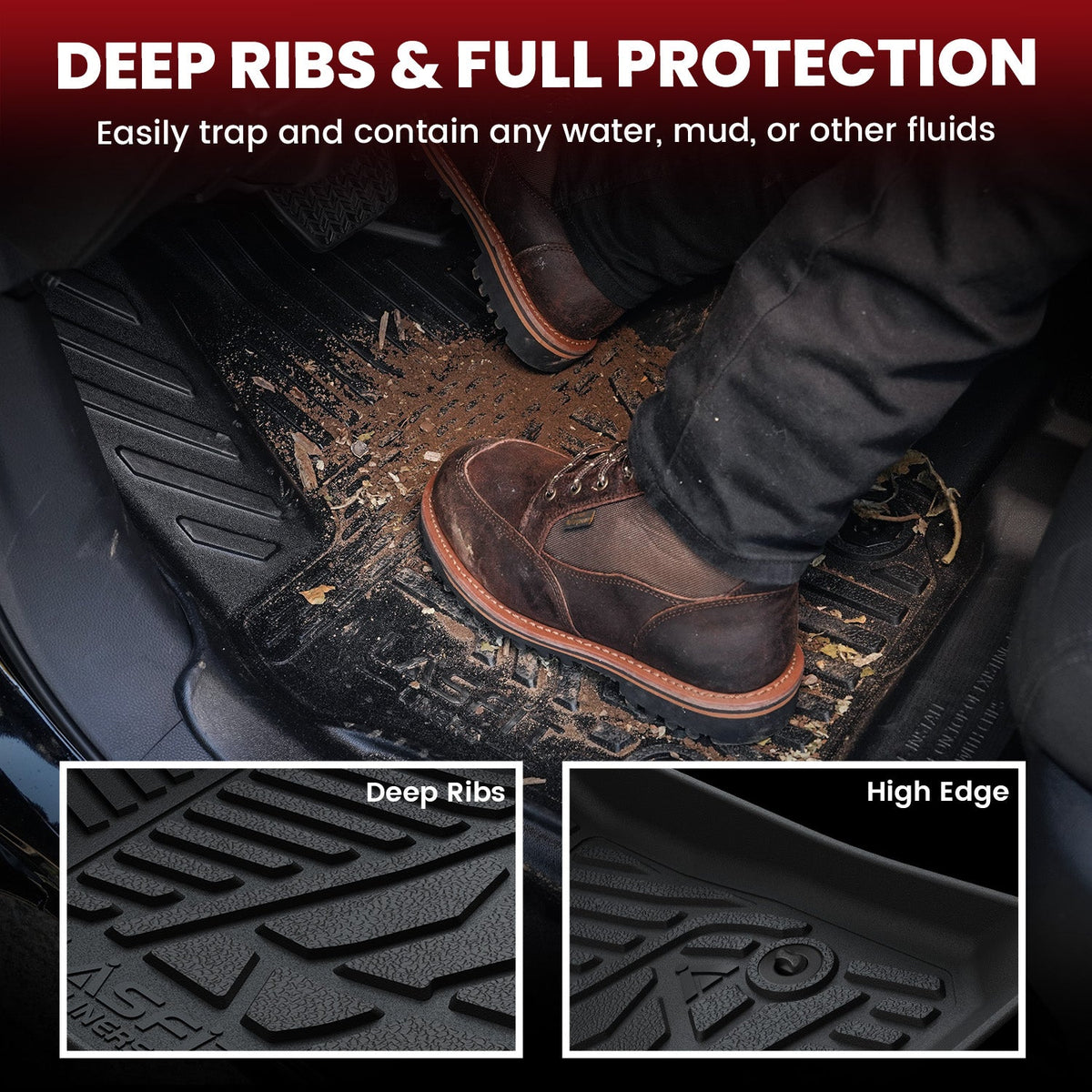Fit for 2014-2018 Jeep Wrangler JK Floor Mats or Cargo Mat, For 4 Doors Only