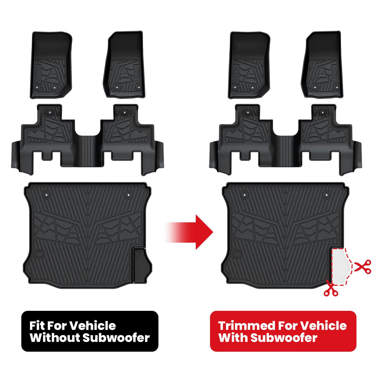 Fit for 2014-2018 Jeep Wrangler JK Floor Mats or Cargo Mat, For 4 Doors Only