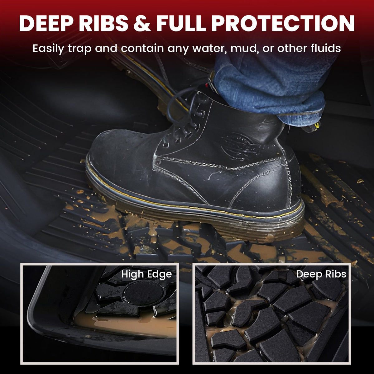 Fit for 2014-2018 Jeep Wrangler JK Floor Mats or Cargo Mat, For 4 Doors Only