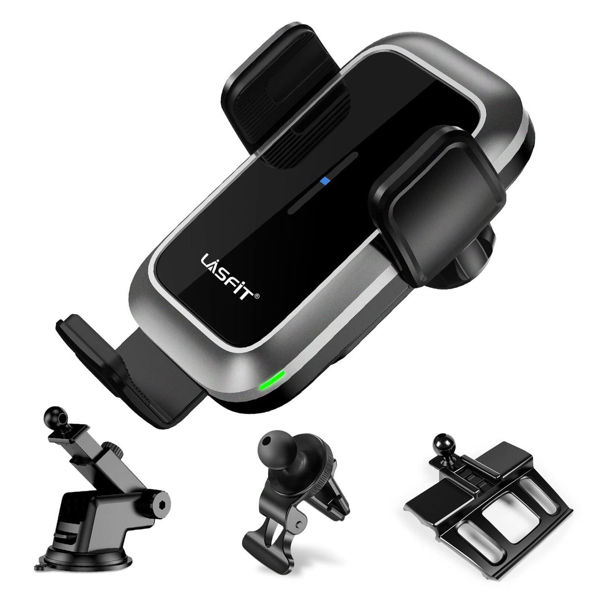 [AC Version] Wireless Car Charger Phone Holder 15W Qi Fast Charging Dash Windshield Air Vent Mount