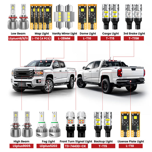 Fit for 2015-2022 GMC Canyon The Brightest LED Bulbs Upgrade | Tested and Verified