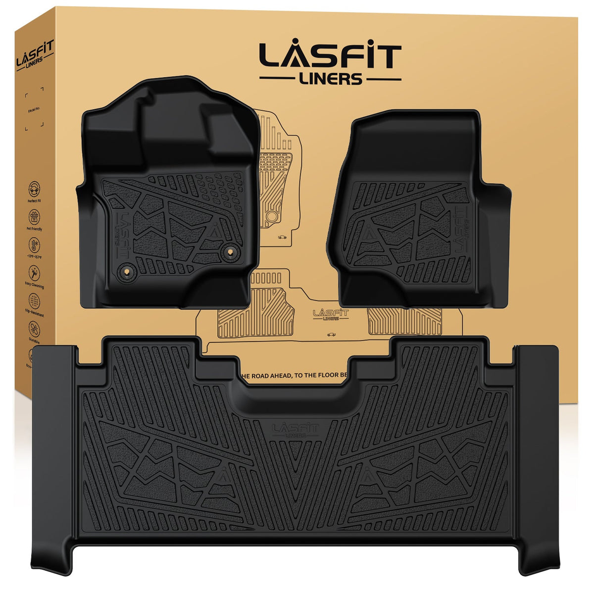 Fit for 2015-2027 Ford F-150 & 22-26 Lightning Models Floor Mats, Fit Carpet Floor