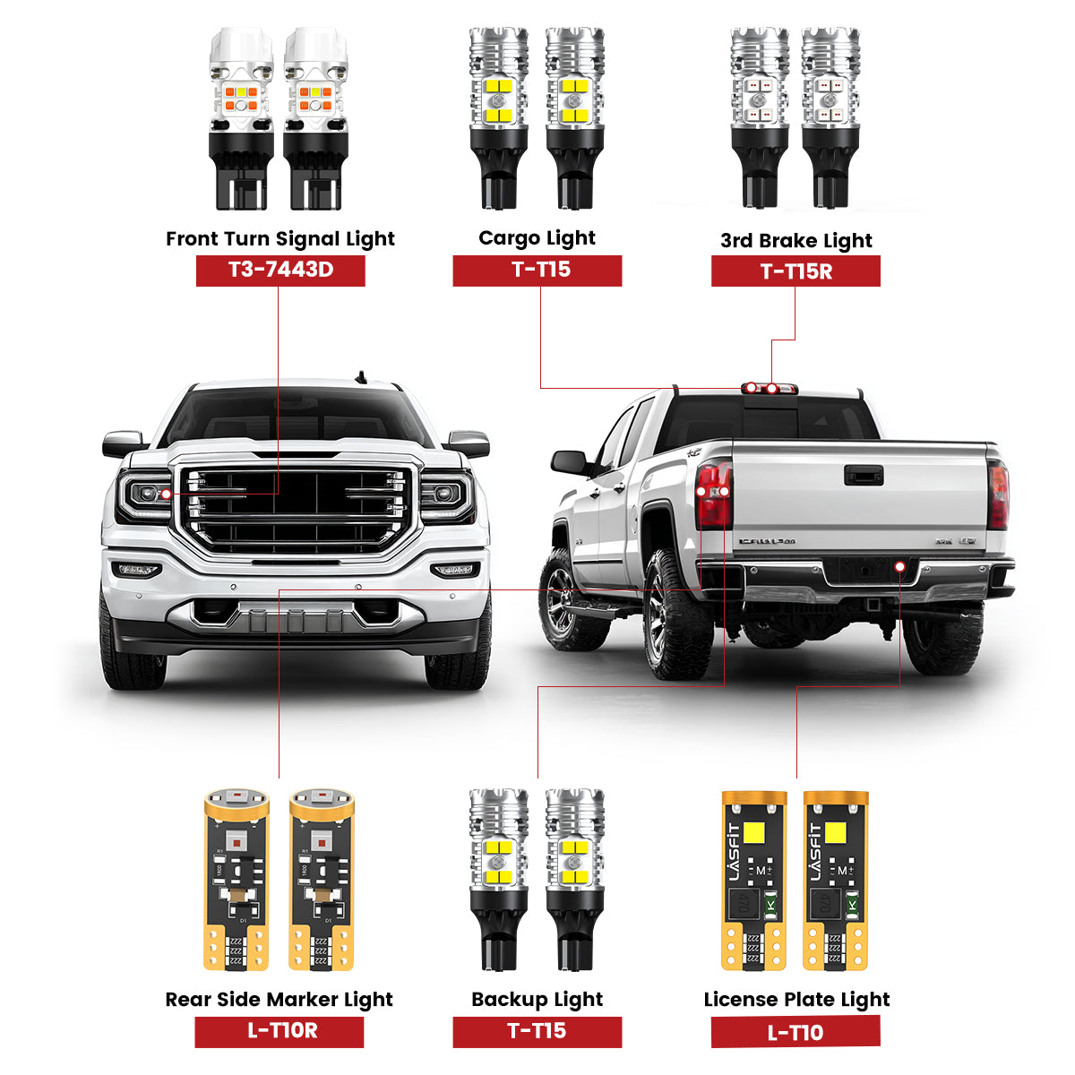 Fit for 2016-2018 GMC Sierra 1500 LED Bulbs Upgrade | Tested and Verified