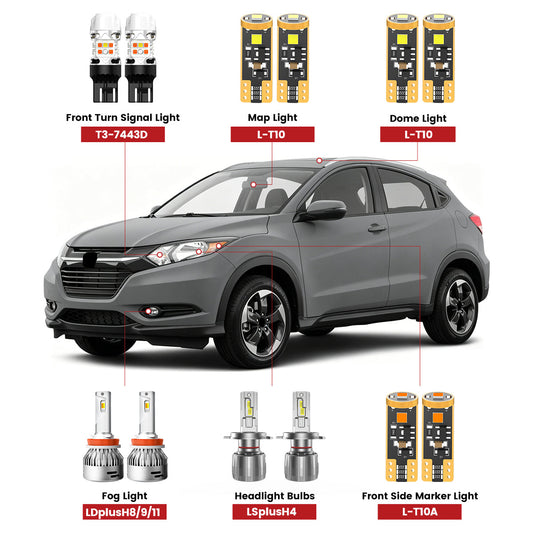 Fit for 2016-2018 Honda HR-V The Brightest LED Bulbs Upgrade