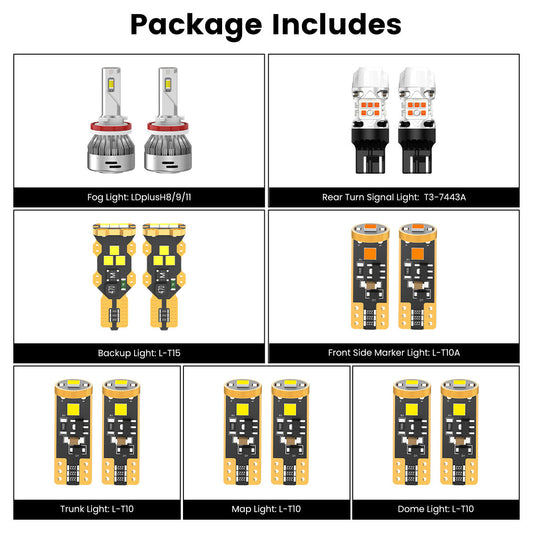 Fit for 2016-2021 Honda Civic Sedan Coupe Hatchback LED Bulbs Upgrade | Tested and Verified