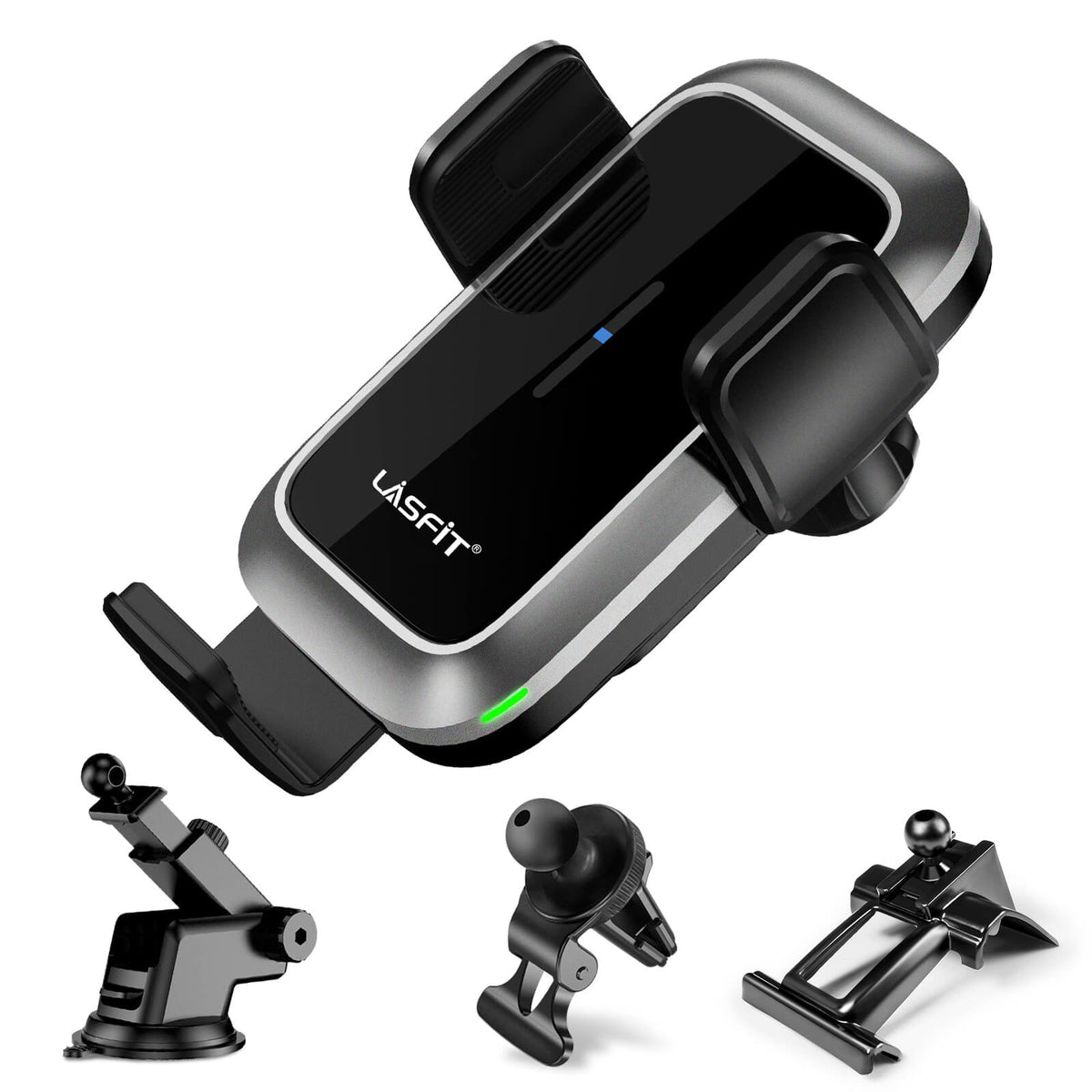 [AC Version] Wireless Car Charger Phone Holder 15W Qi Fast Charging Dash Windshield Air Vent Mount