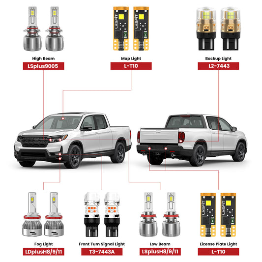 Fit for 2017-2026 Honda Ridgeline The Brightest LED Bulbs Upgrade | Tested and Verified
