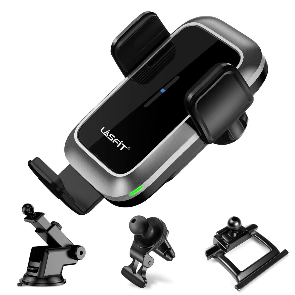 [AC Version] Wireless Car Charger Phone Holder 15W Qi Fast Charging Dash Windshield Air Vent Mount